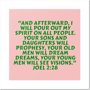 Bible Verse Joel 2:28 Posters and Art